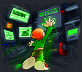 Pico as he was previously featured in the Login page of Newgrounds.