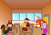 A mockup of an alternate universe of Pico's School where she and Pico swap roles.