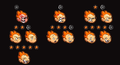 Scrapped Pico icons for the Newgrounds rating system drawn by IvanAlmighty circa 2018.