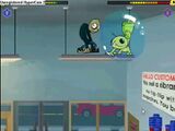 Salad Fingers fighting with Alien Hominid.